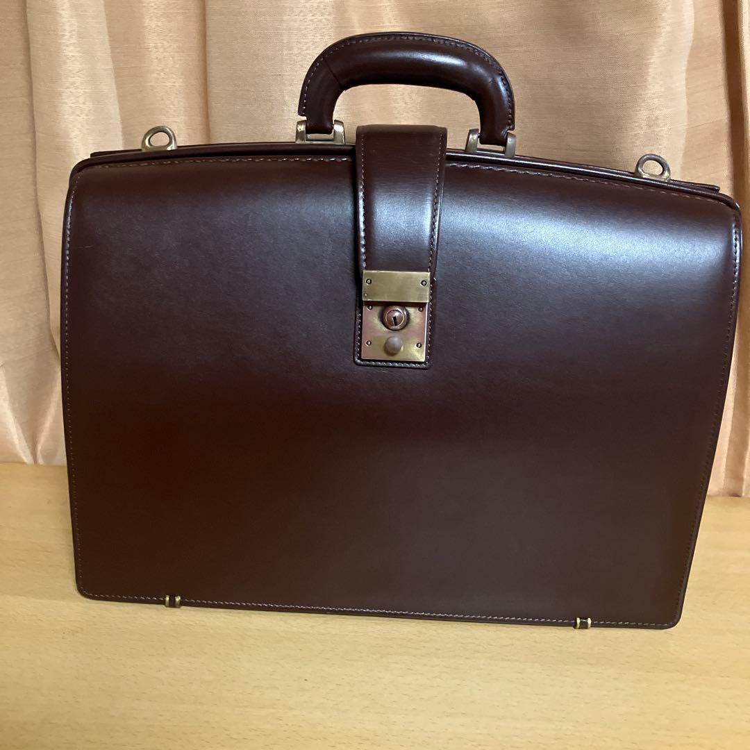 コーヒーステッカー屋さん専用‼️ダークブラウン レザー ビジネスブリーフケース