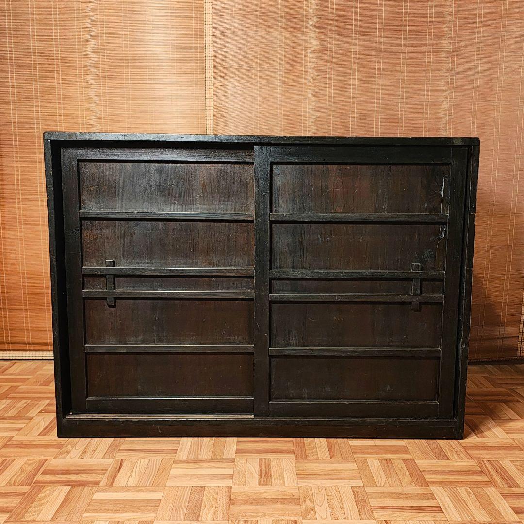 戸棚　水屋　食器棚　ローボード　昭和レトロ　木箱　古家具