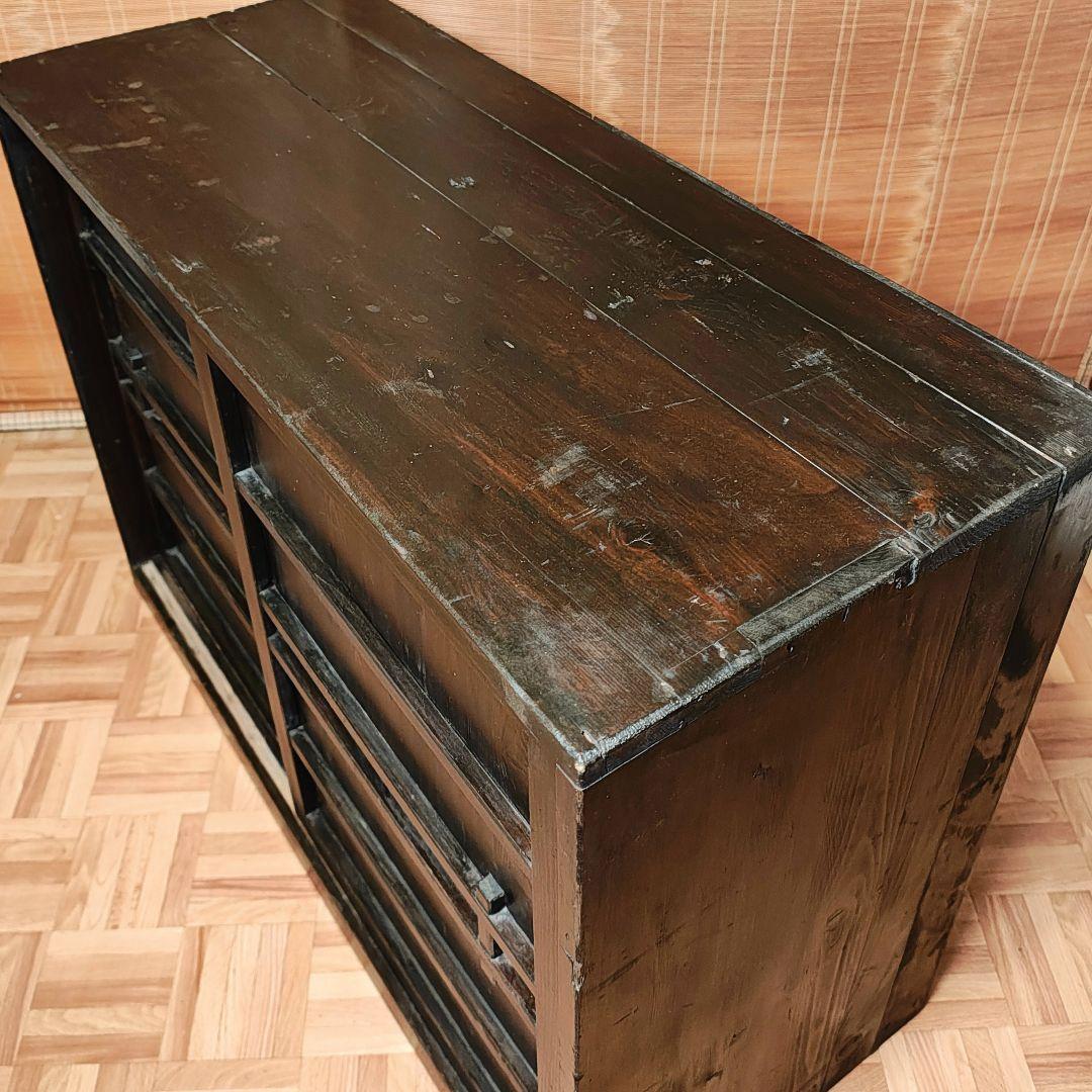 戸棚　水屋　食器棚　ローボード　昭和レトロ　木箱　古家具