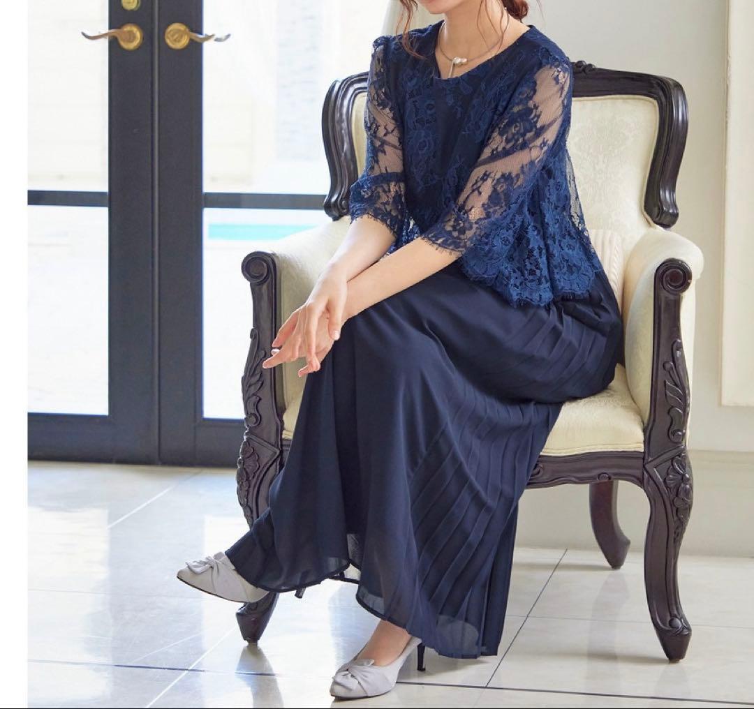 アリノマ レース切替サイドプリーツワンピースドレス&ジャケット パーティードレス