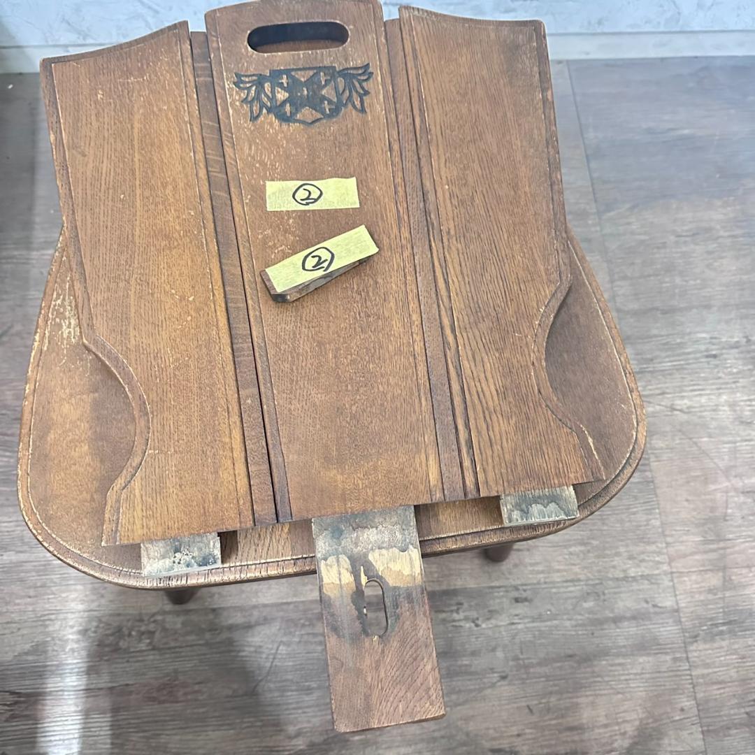 オールドカリモク　ルスティック　ダイニングチェア　紋章　焼印入り　　4脚