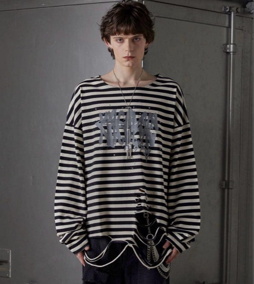 最安値【GRANCY】総柄ラインストーングラフィックロンT