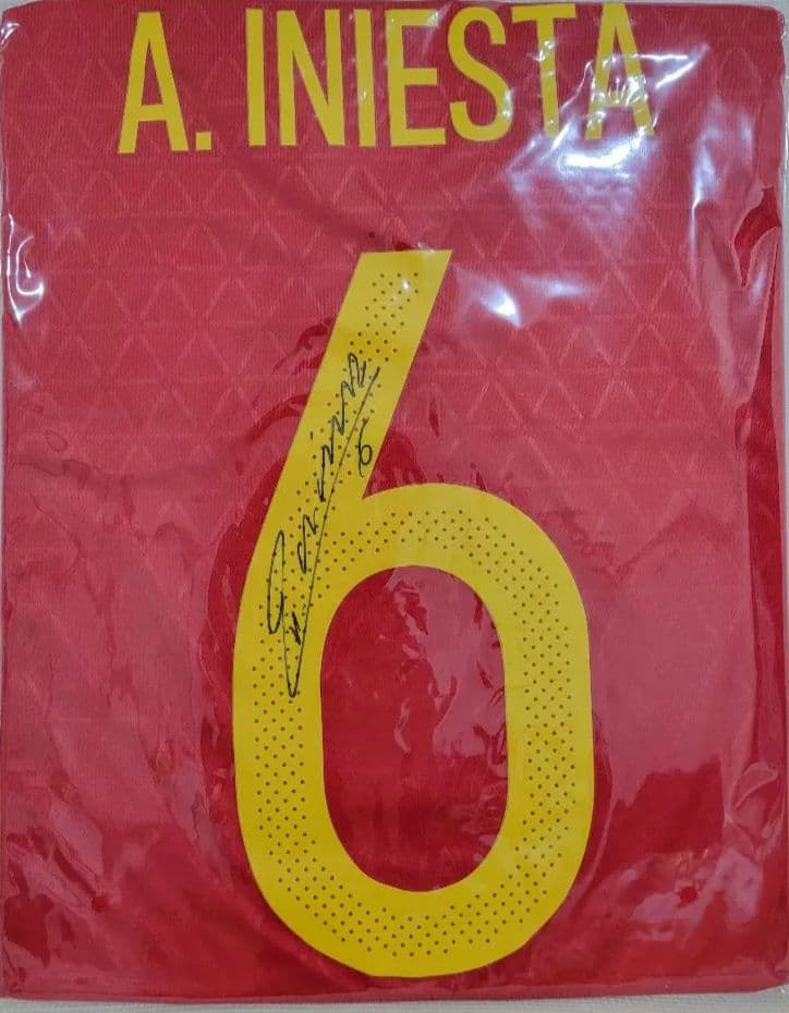 イニエスタ スペイン代表 サイン ユニフォーム icons 正規品 バルセロナ