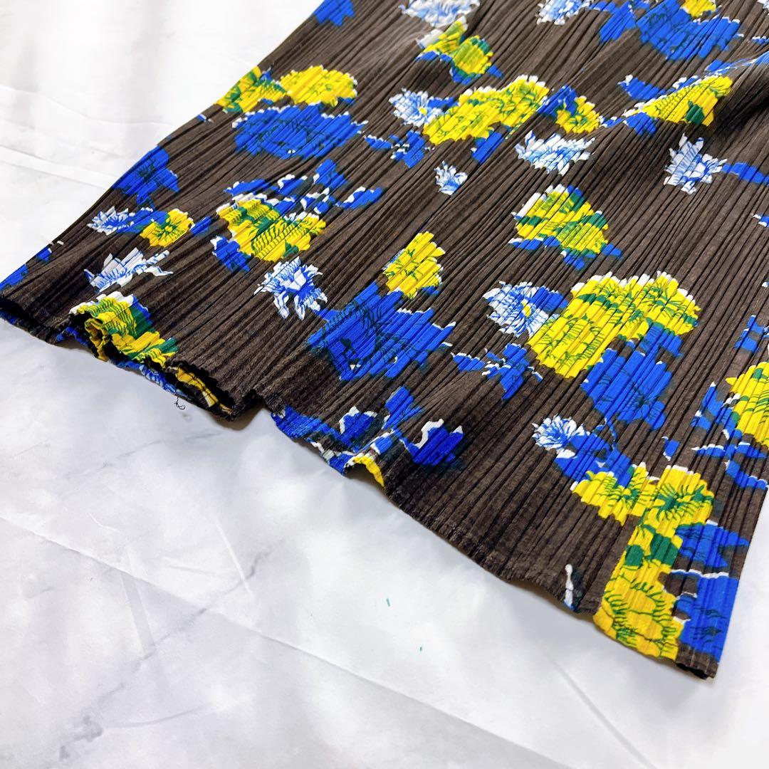 美品✨プリーツプリーズ 花柄 フラワー パンツ ズボン スラックス