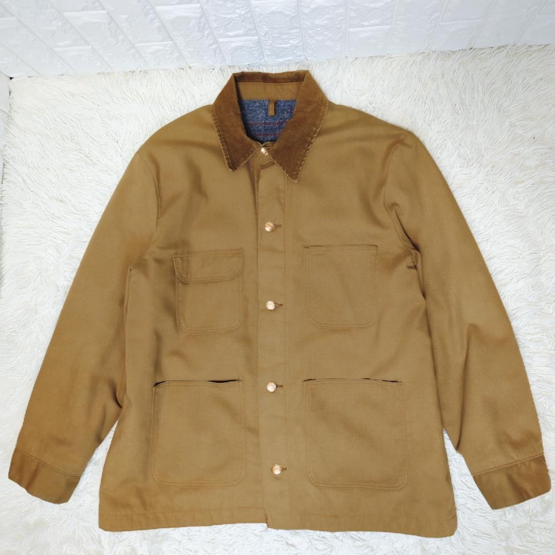 【70s USA製】Wrangler コーデュロイ襟 カバーオール ブラウン