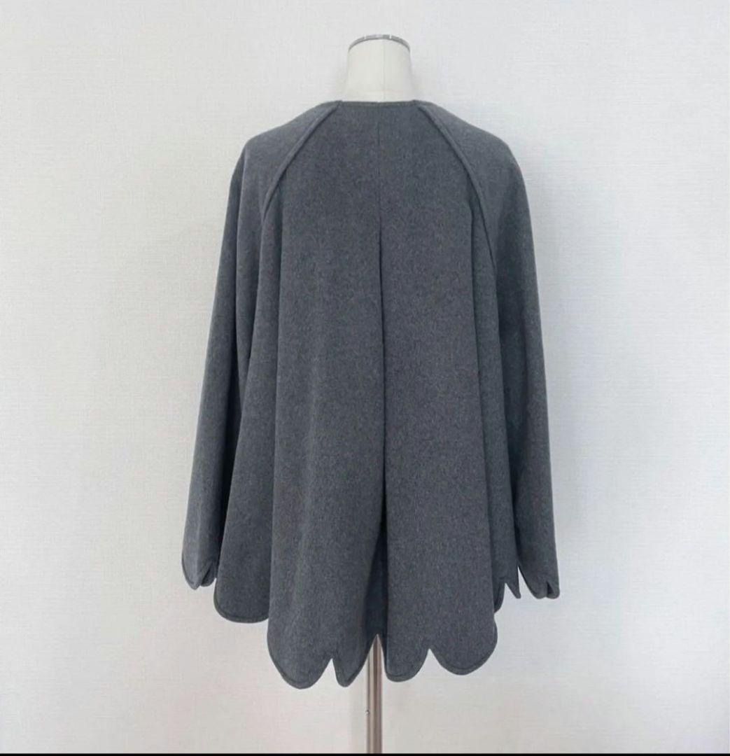 cygne シーニュ　スカラップケープsophie 　ポンチョ　グレー　サイズ0