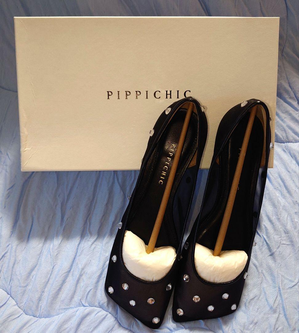 新品 未使用 ピッピシック　フラットシューズ　24.0 ダイヤモンド　ブラック