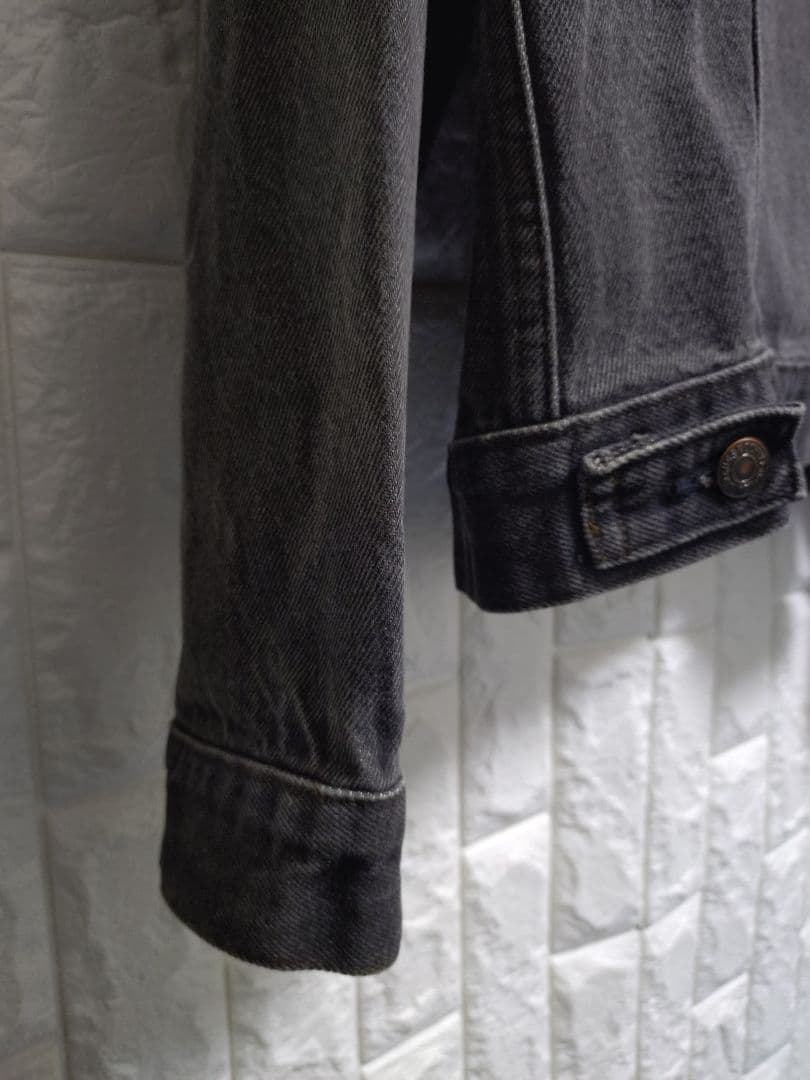 80s★USA製リーバイス★70506先染めブラックデニムジャケット黒42R極上