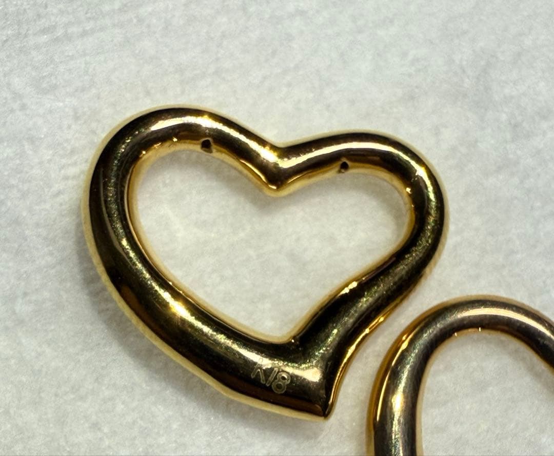 18金　k18 ネックレストップ　ハート　アンティーク2個セット