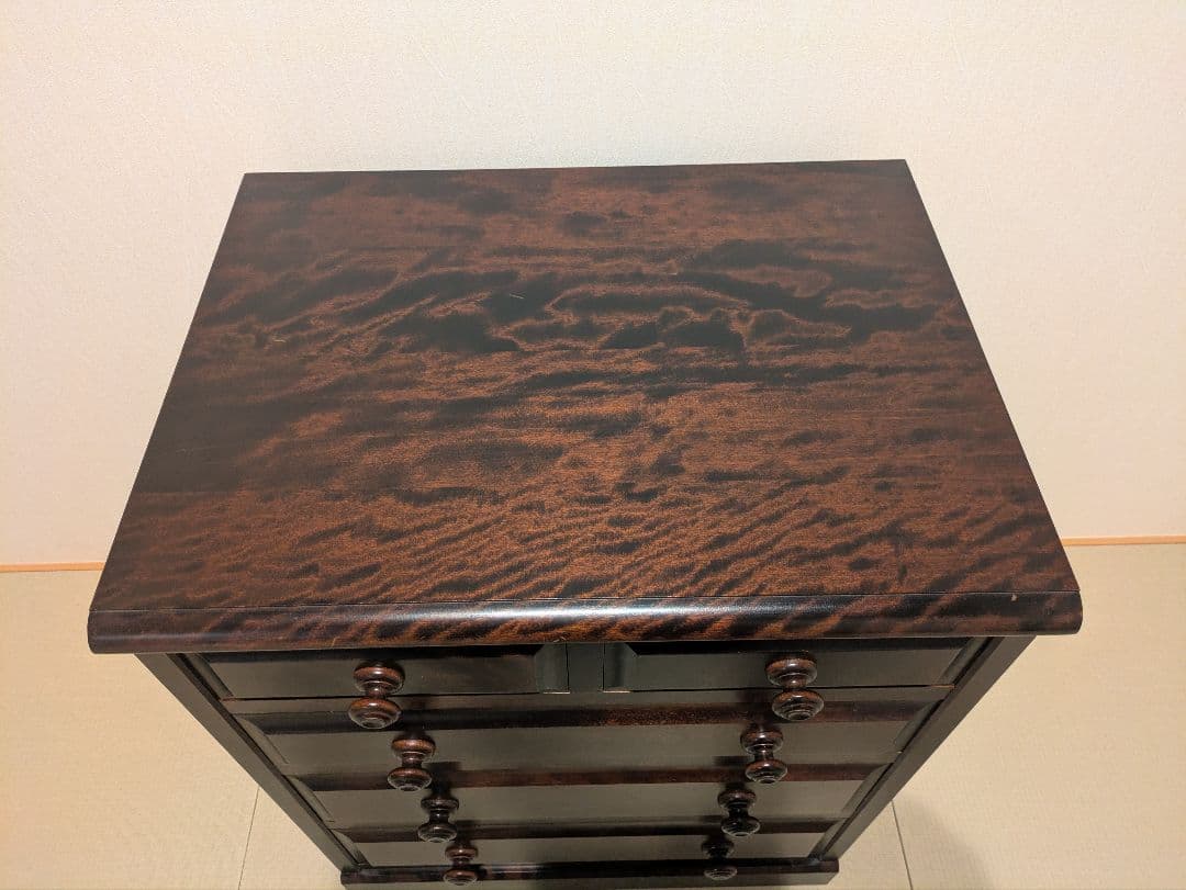 【北海道民芸家具】北民 チェスト タンス 5段 整理箪笥 無垢材 和モダン 虎斑