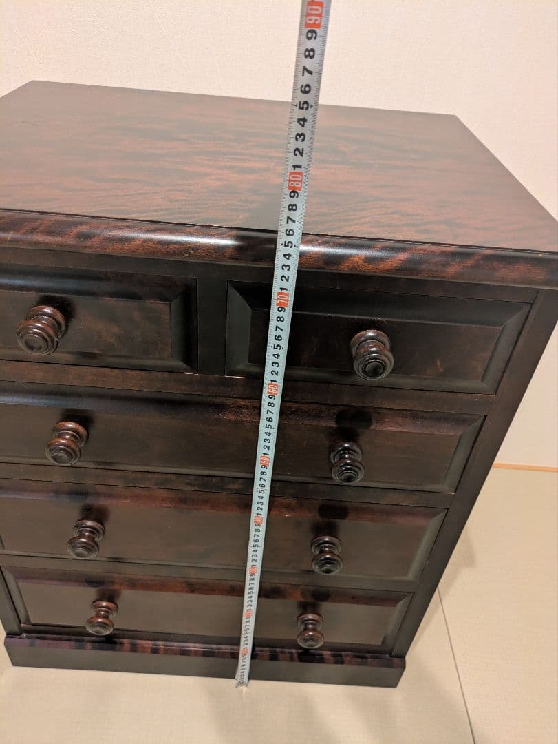 【北海道民芸家具】北民 チェスト タンス 5段 整理箪笥 無垢材 和モダン 虎斑