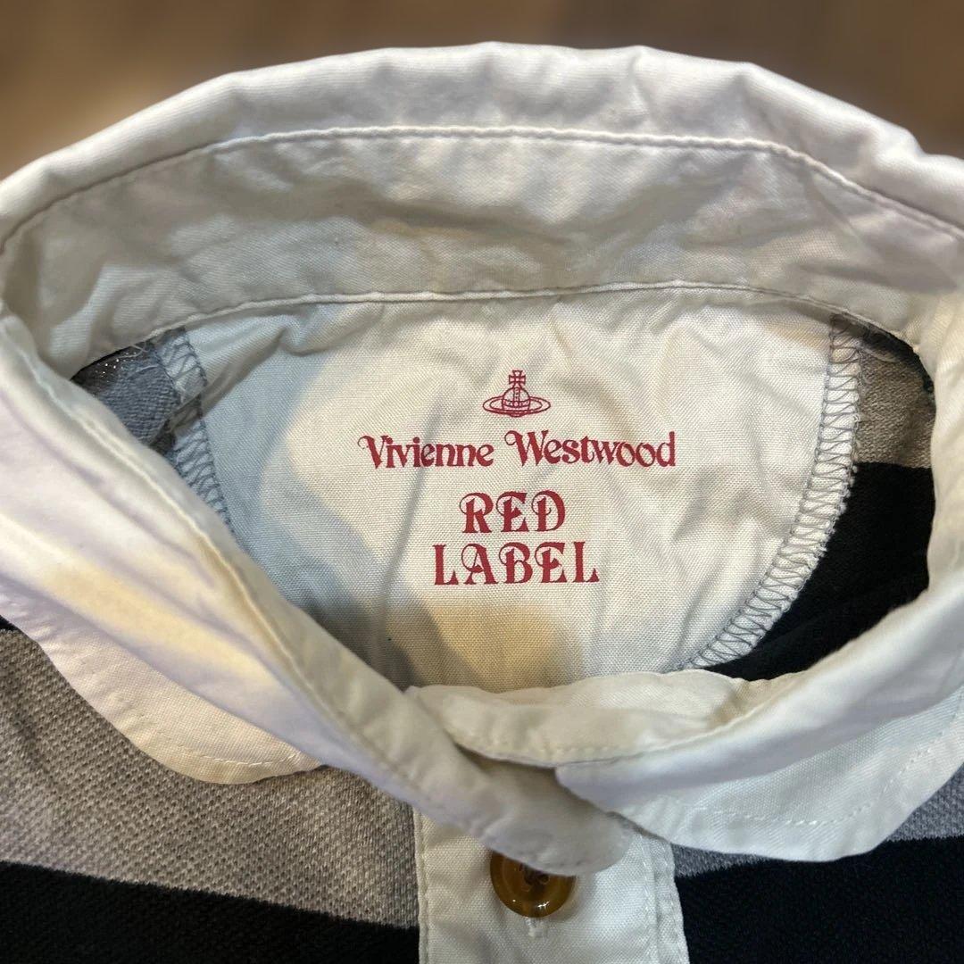 ヴィヴィアン　ウエストウッド　レッドレーベル　ストライプ 半袖ポロシャツ