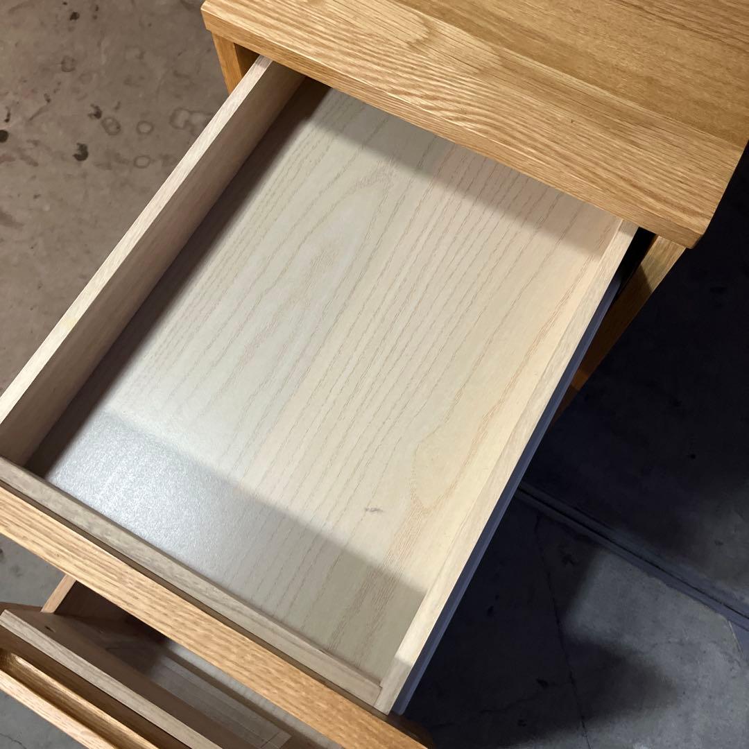 無印★無垢材デスク・オーク材・デスクキャビネットセット