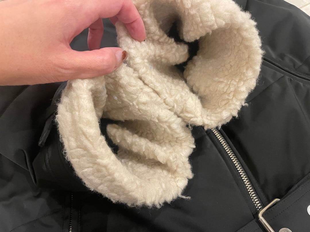 【美品】CINOH パディングバイカージャケット38コートブルゾンブラック