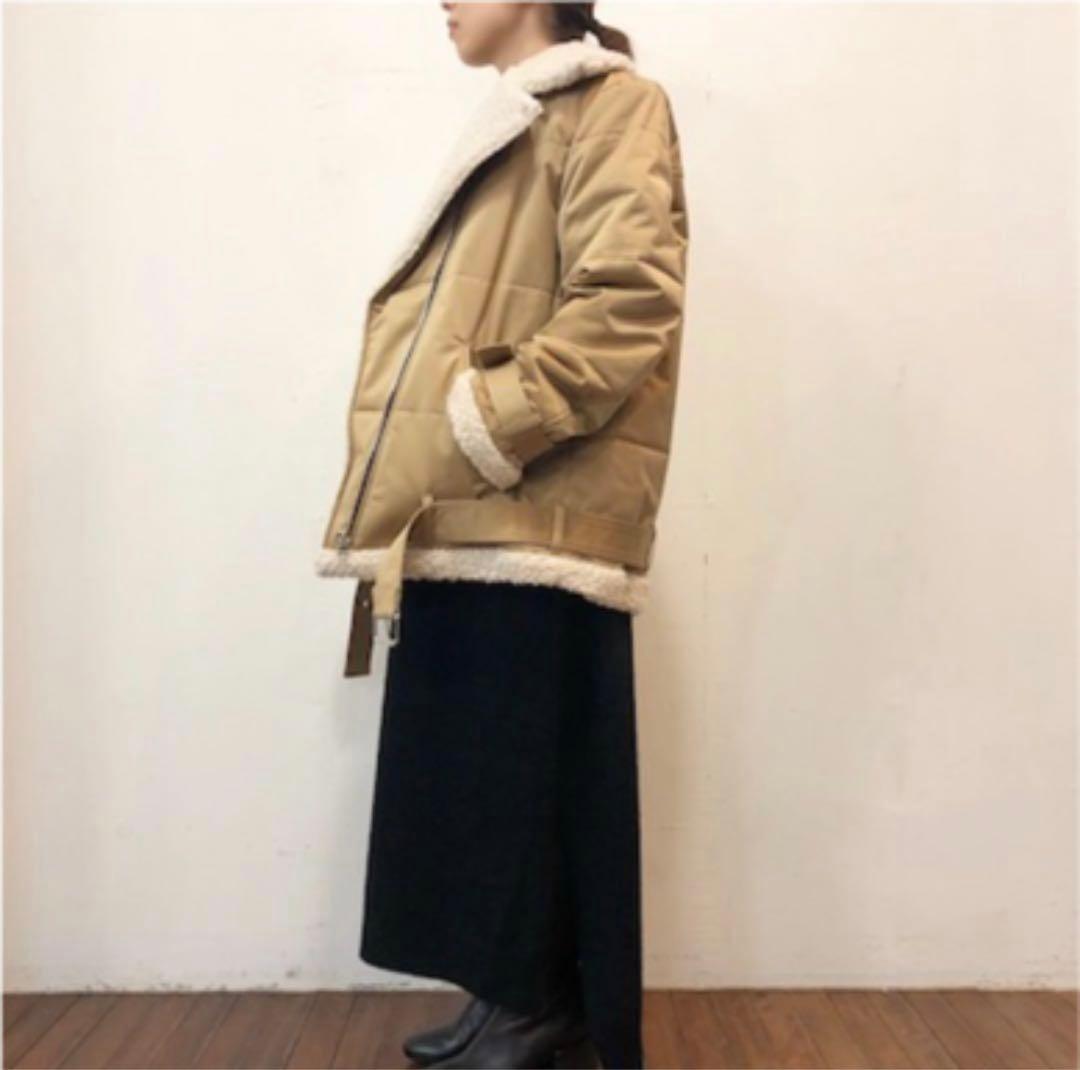 【美品】CINOH パディングバイカージャケット38コートブルゾンブラック