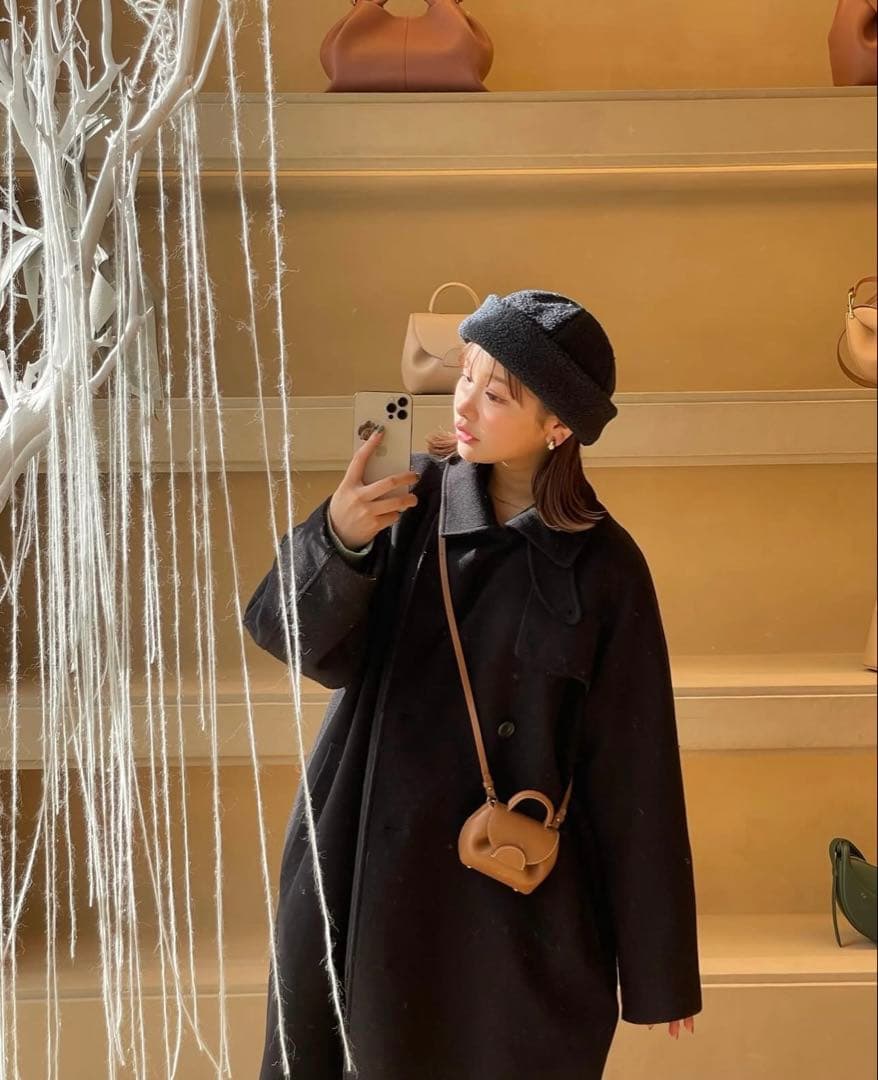 Happyjohn 黒チェスターコート