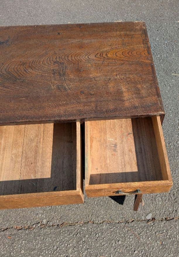 木製文机　引き出し付き　ヴィンテージ　昭和レトロ