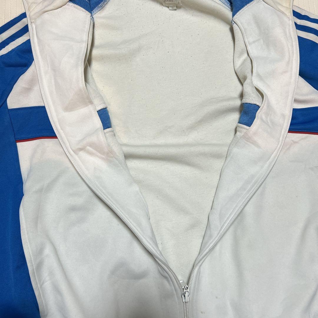 90s あのちゃん アディダス 刺繍トラックジャケットadidas XL 青　白