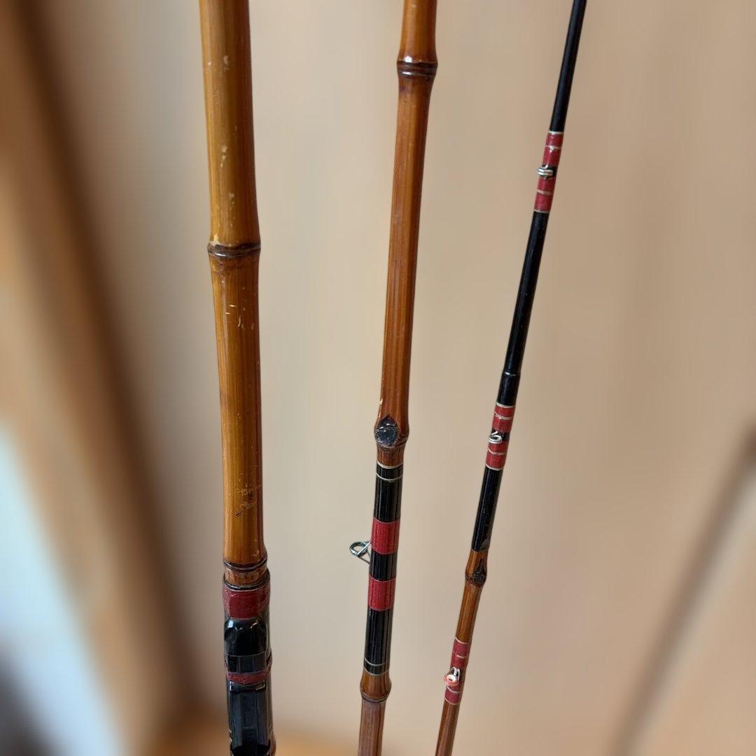 手作り　名入り　骨董　和竿　全竹　落し込み　へチ竿 270、9尺