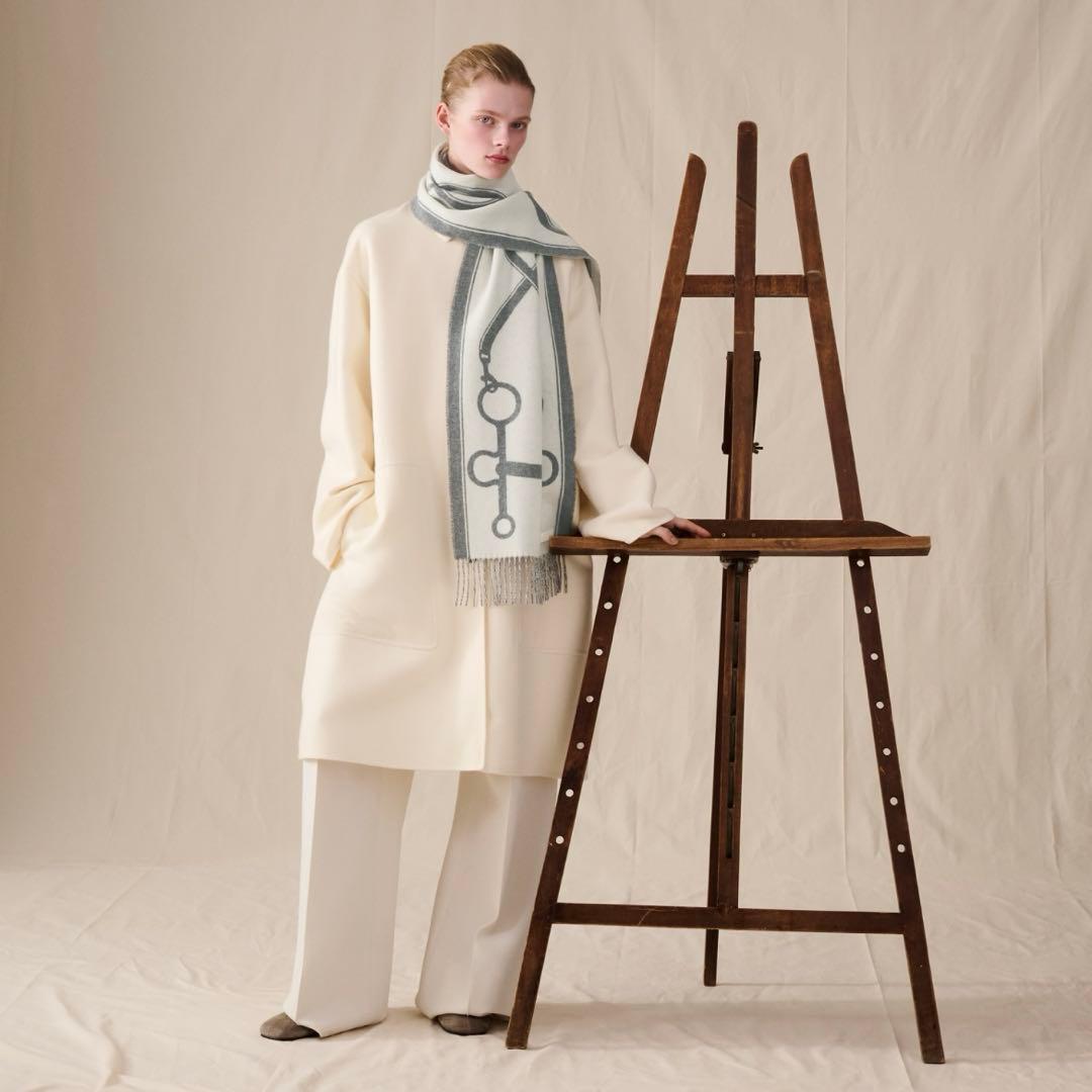 Nine　エルメス　カシミヤ　マフラー 《モール》　新品未使用