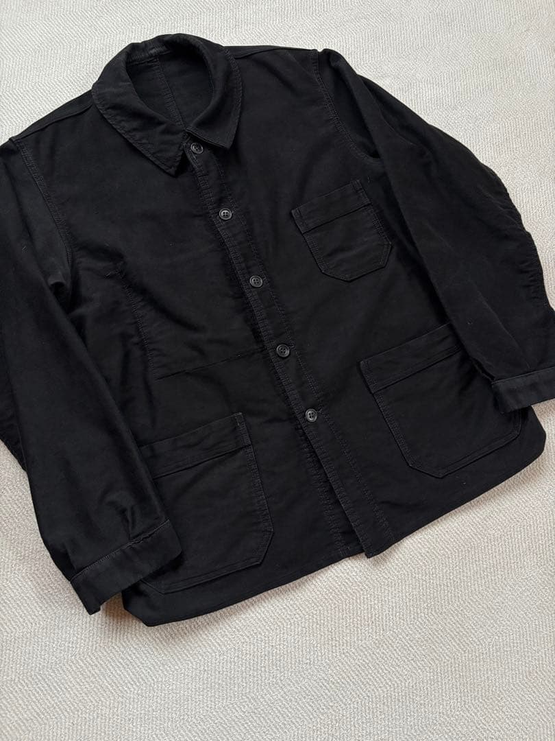 ブラックモールスキンSuper Durableブラック 50s フレンチワーク