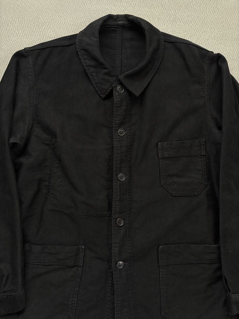 ブラックモールスキンSuper Durableブラック 50s フレンチワーク