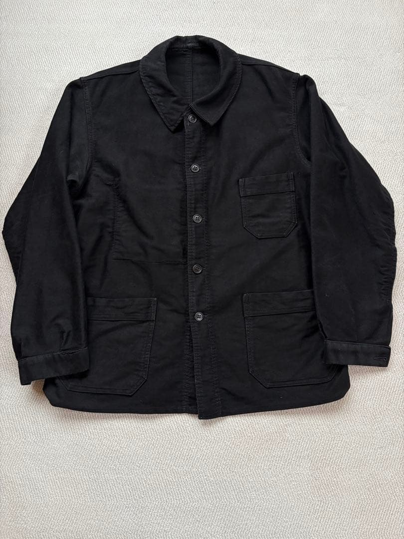 ブラックモールスキンSuper Durableブラック 50s フレンチワーク