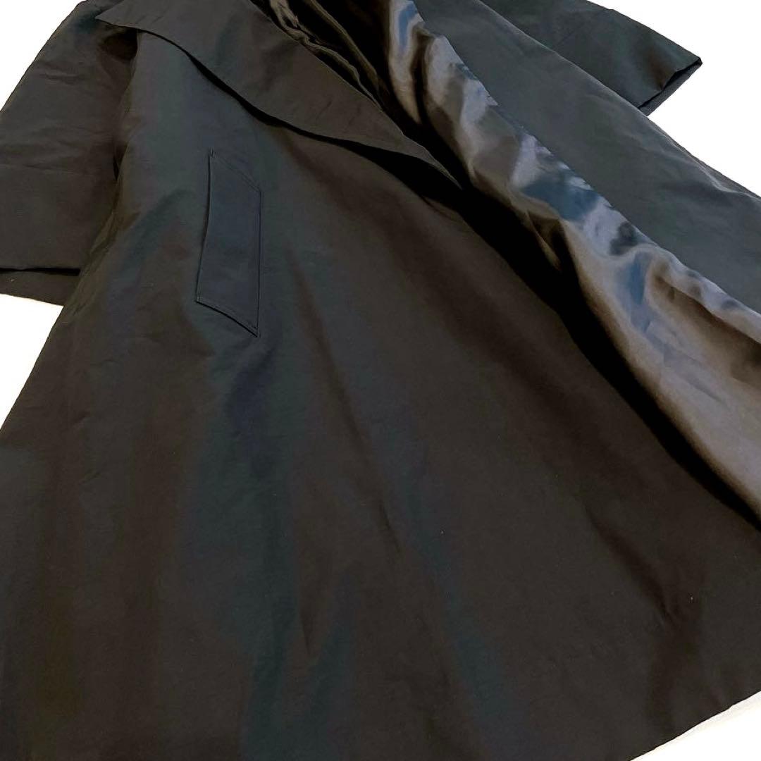 cygne シーニュ　Aラインボリュームフレアコート 黒　スプリングコート