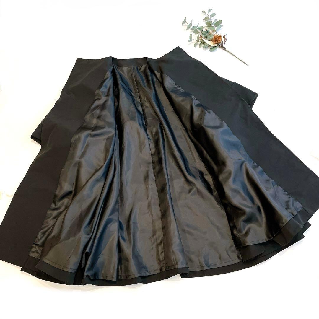 cygne シーニュ　Aラインボリュームフレアコート 黒　スプリングコート