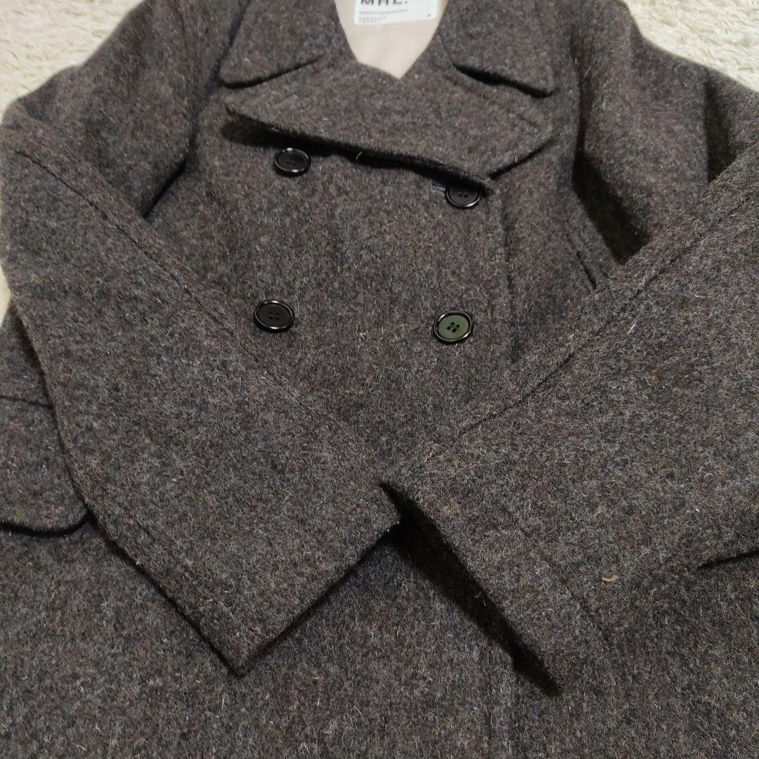 MARGARET HOWELL　ピーコート　ウール100%　チャコールグレー