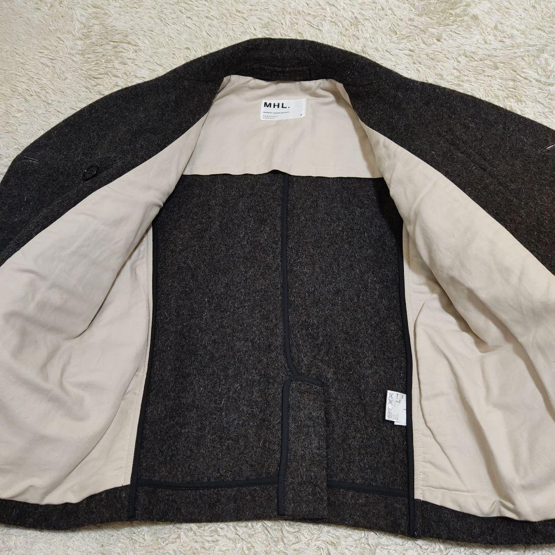 MARGARET HOWELL　ピーコート　ウール100%　チャコールグレー