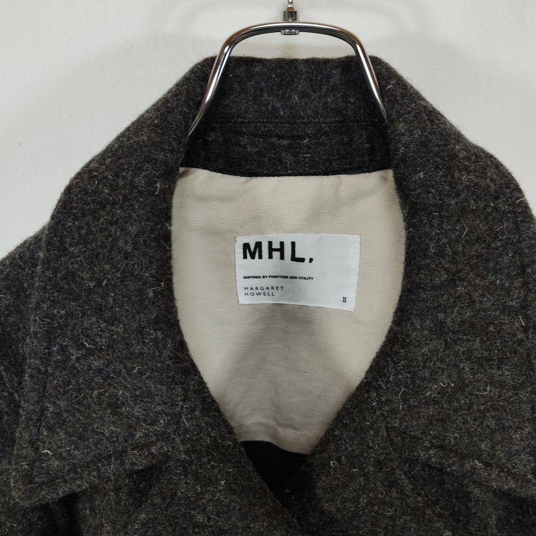 MARGARET HOWELL　ピーコート　ウール100%　チャコールグレー