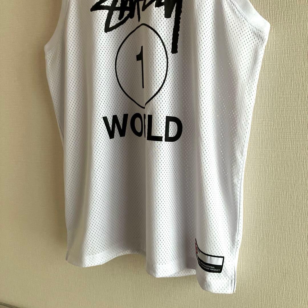 未使用並　ステューシー　メッシュ　タンクトップ　ゲームシャツ　デカロゴ　XL