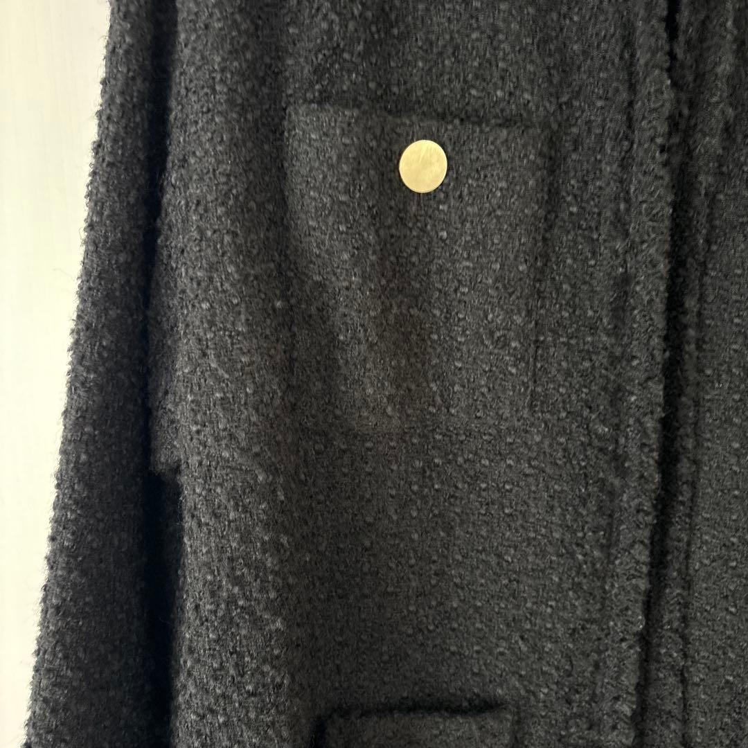 RIVE DROITE ツイードフリンジジャケット ブラック セレモニー