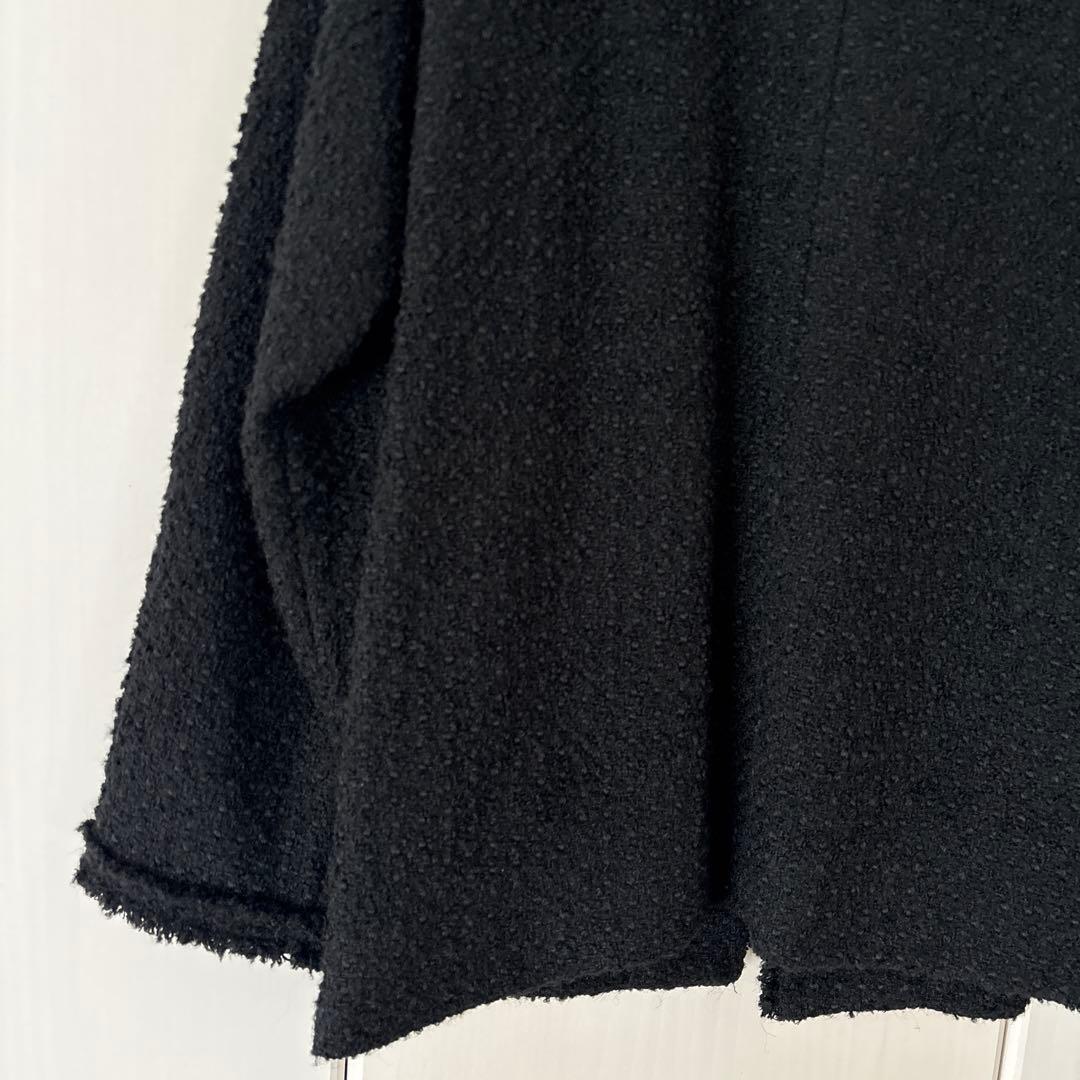 RIVE DROITE ツイードフリンジジャケット ブラック セレモニー