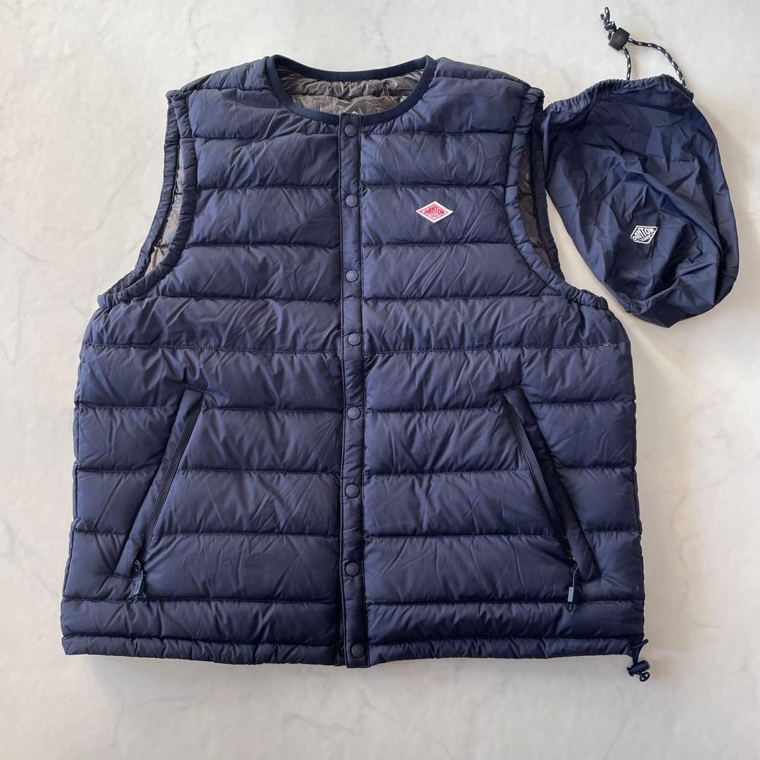 DANTON ダントン　ダウンベスト　Sサイズ　ネイビー