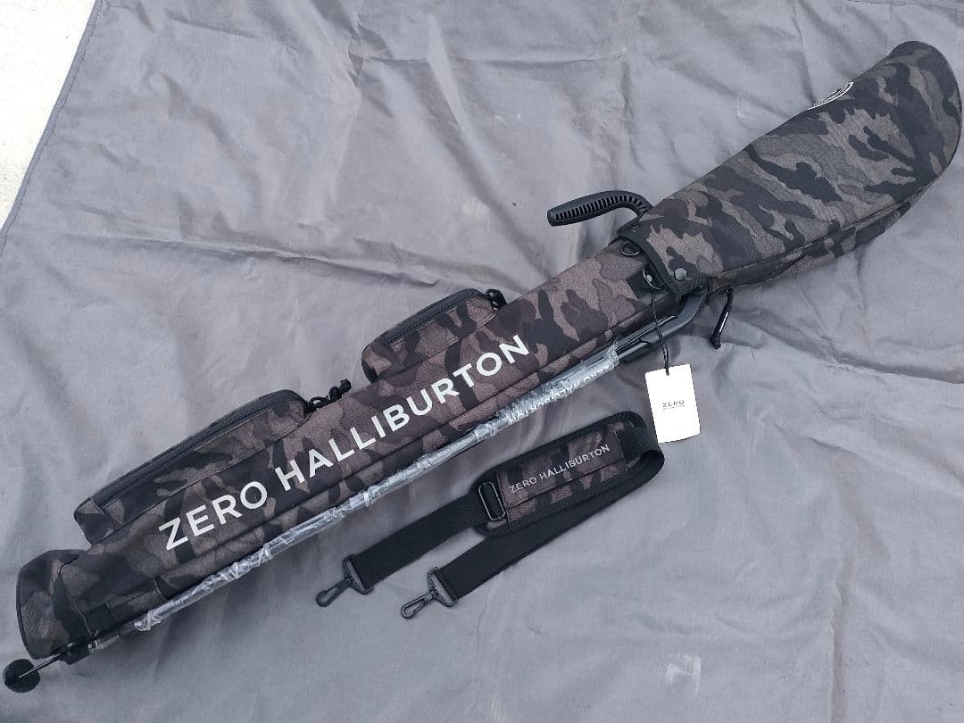 未使用品 ゼロハリバートン ブラックカモ ゴルフバッグ ミニキャディバッグ