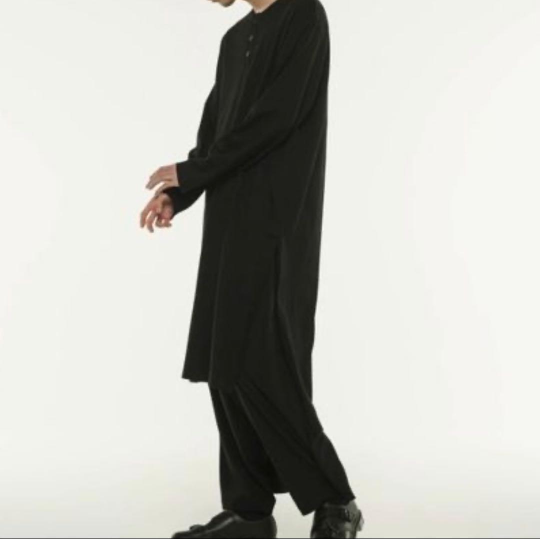 値下げ交渉可能　Yohji Yamamoto ヘンリーネックアシメトリーロンT