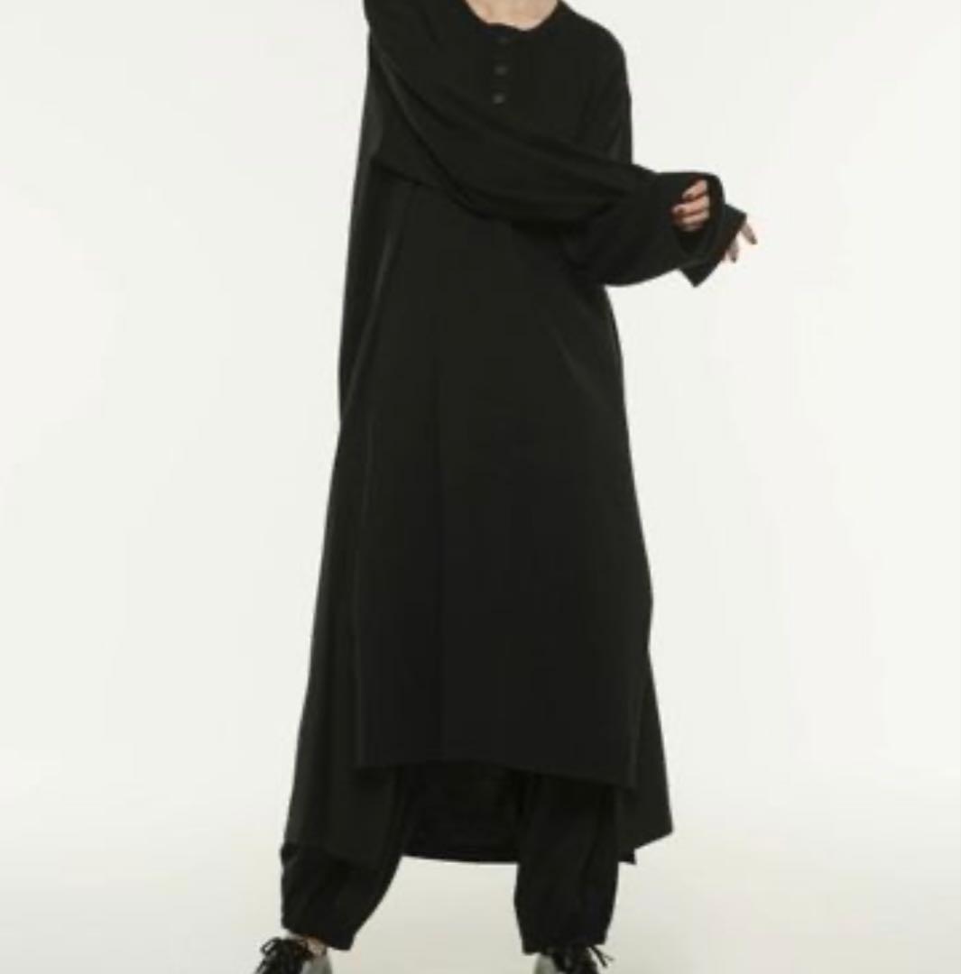 値下げ交渉可能　Yohji Yamamoto ヘンリーネックアシメトリーロンT
