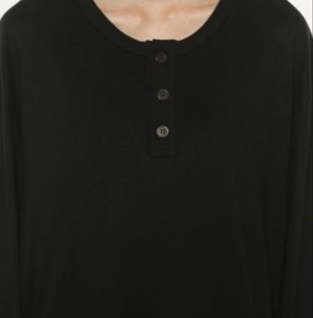 値下げ交渉可能　Yohji Yamamoto ヘンリーネックアシメトリーロンT