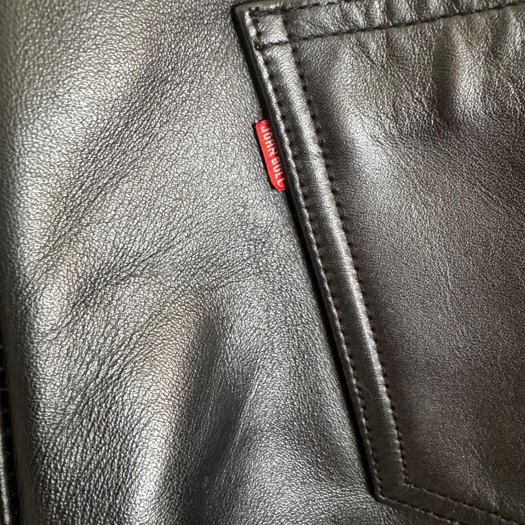 本革カウレザーパンツ32インチ革パンツライダースブラック黒アメカジバイカーデニム