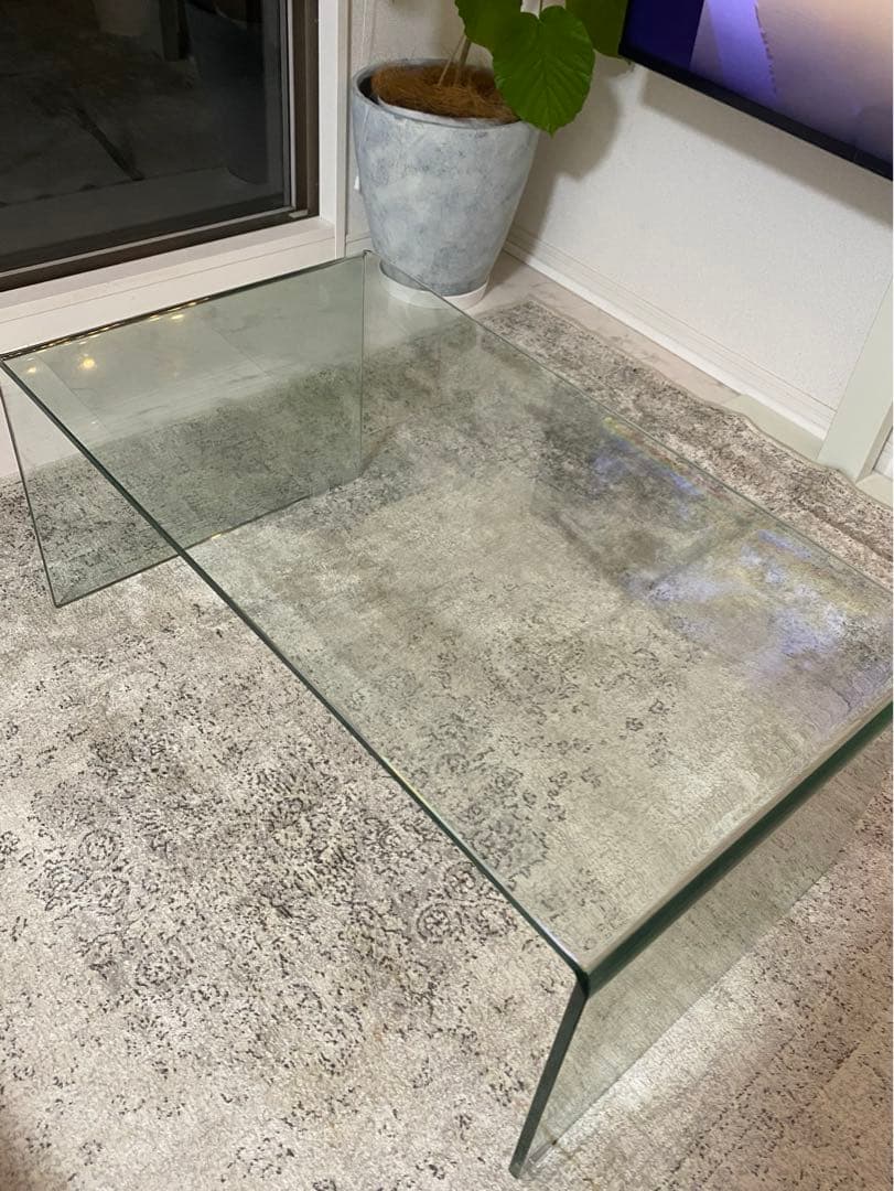 フランフラン クレール コーヒーテーブル（W900） ガラステーブル