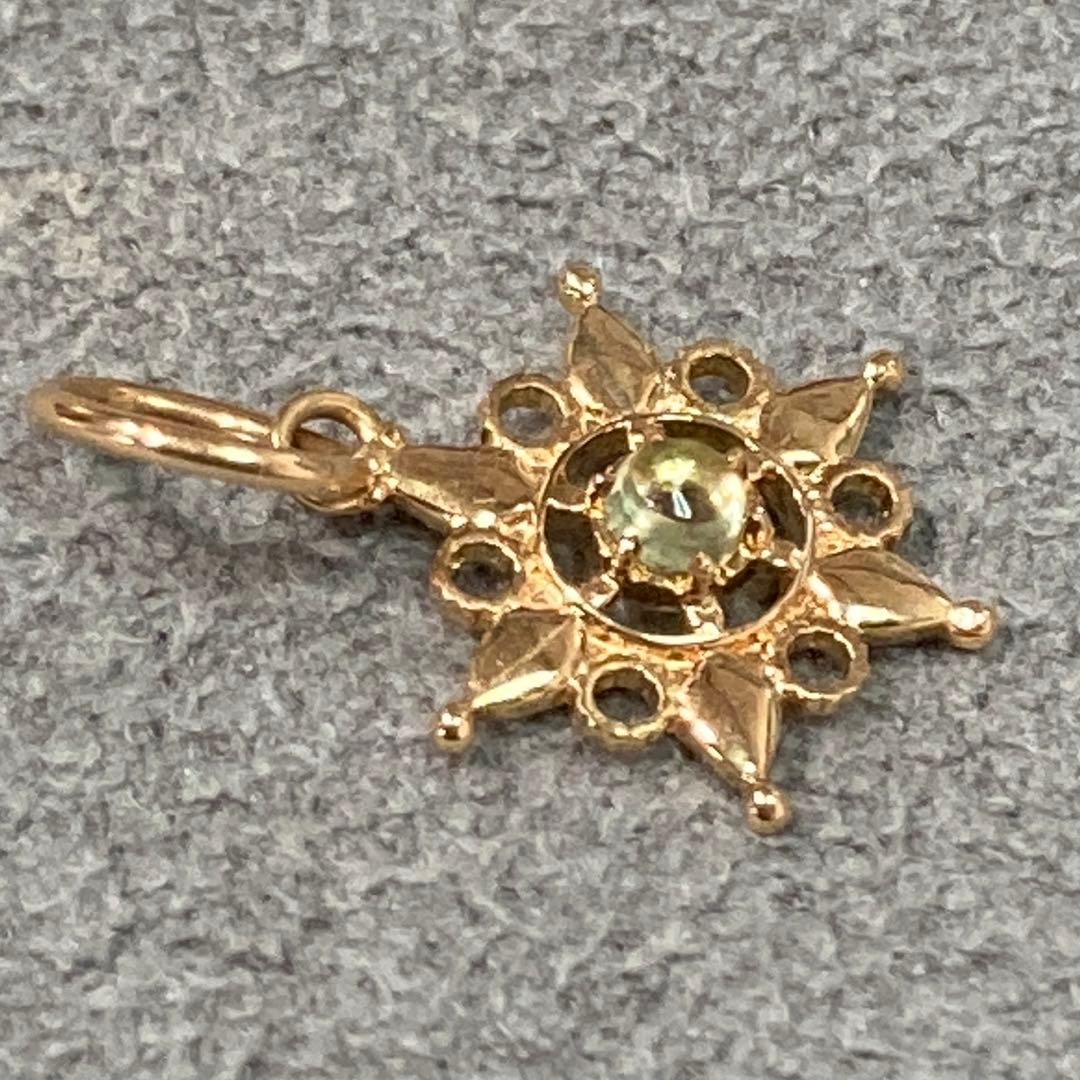 アガット ゴールド星形チャーム ストーン付き k10