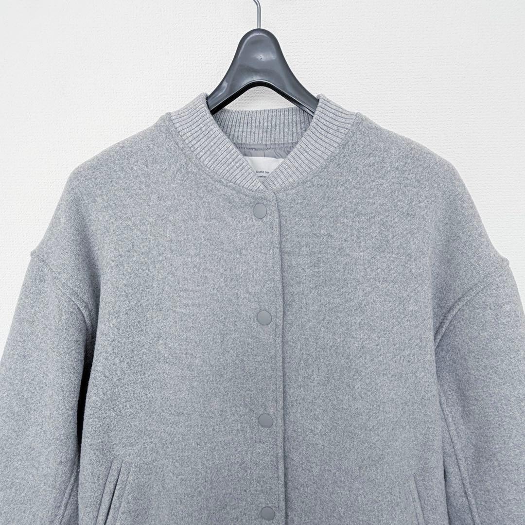 ★美品★SHIPS any バーシティジャケット スタジャン グレー