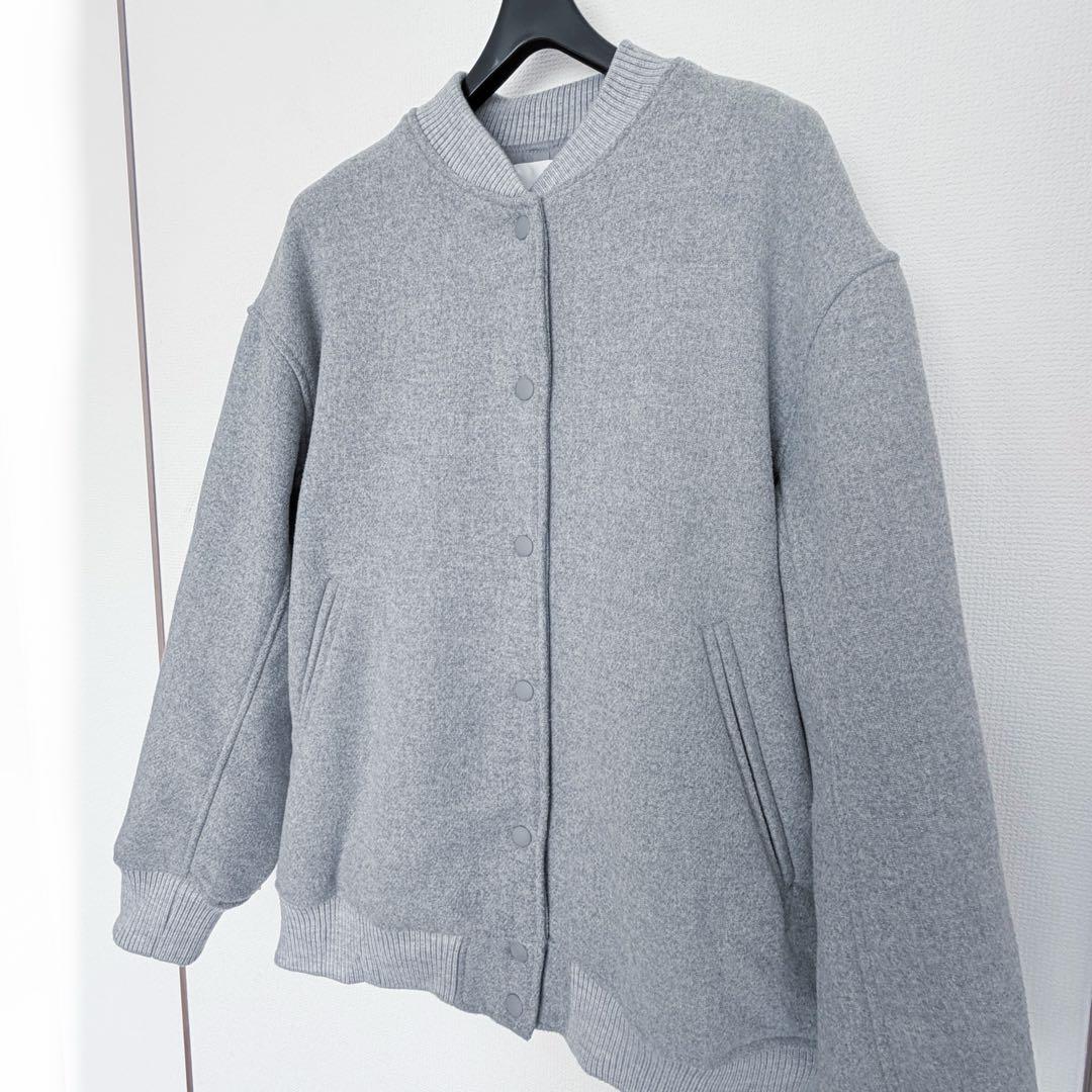 ★美品★SHIPS any バーシティジャケット スタジャン グレー