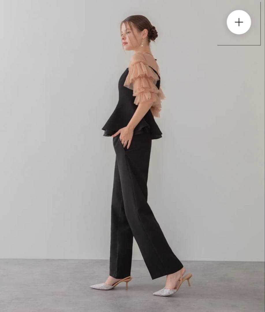 【新品】LEJA チュールスリーブペプラムセットアップパンツドレス