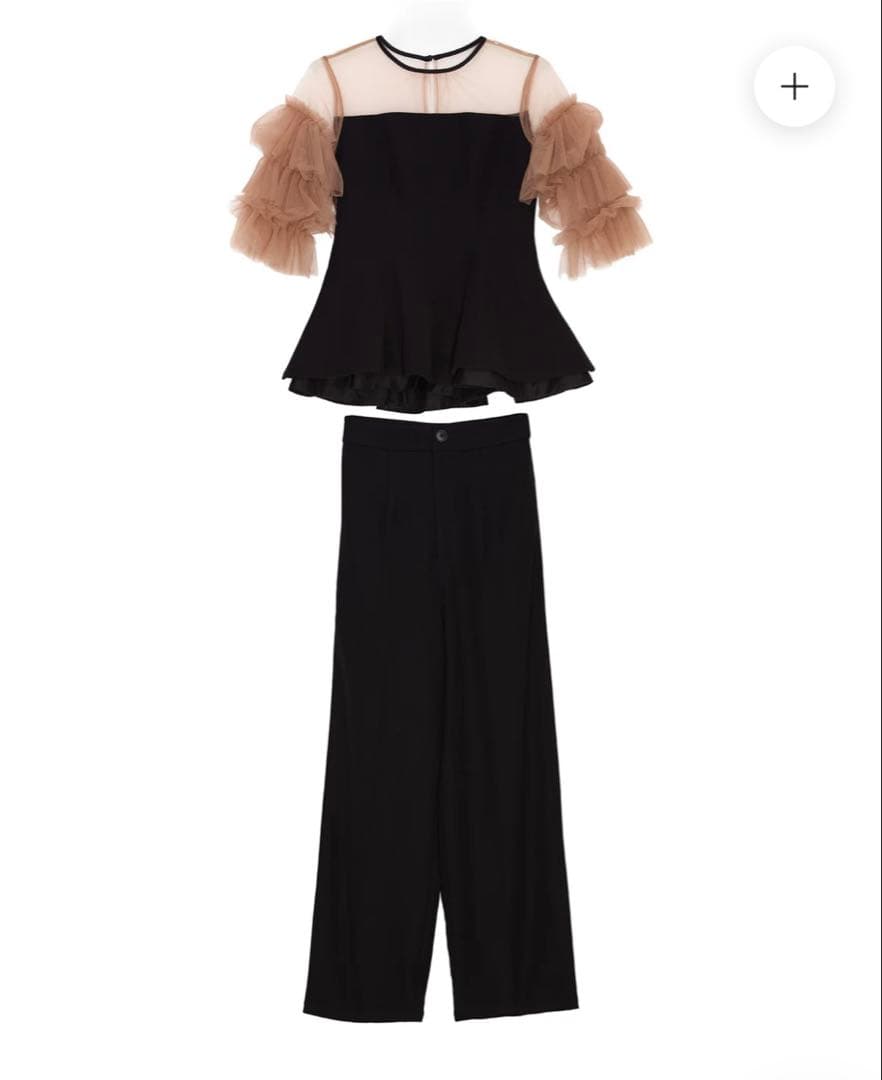 【新品】LEJA チュールスリーブペプラムセットアップパンツドレス