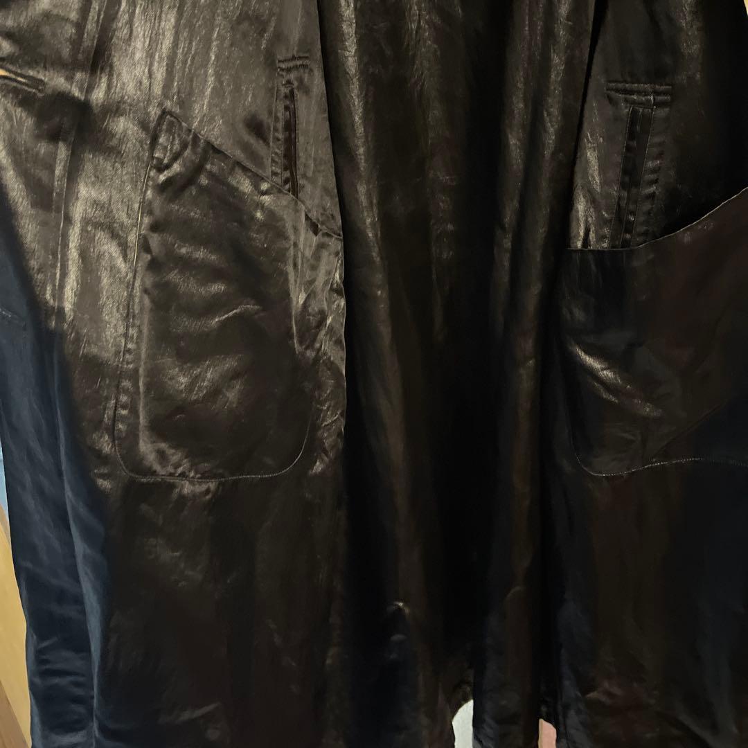 ベージュ/ブラック トレンチコート ロング丈