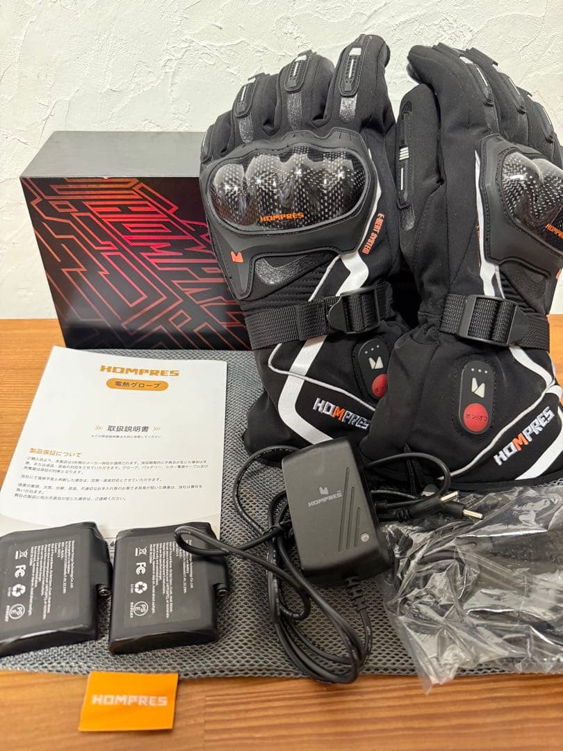 Hompres 電熱グローブ カーボンナノチューブ急速発熱 バイク グローブ S