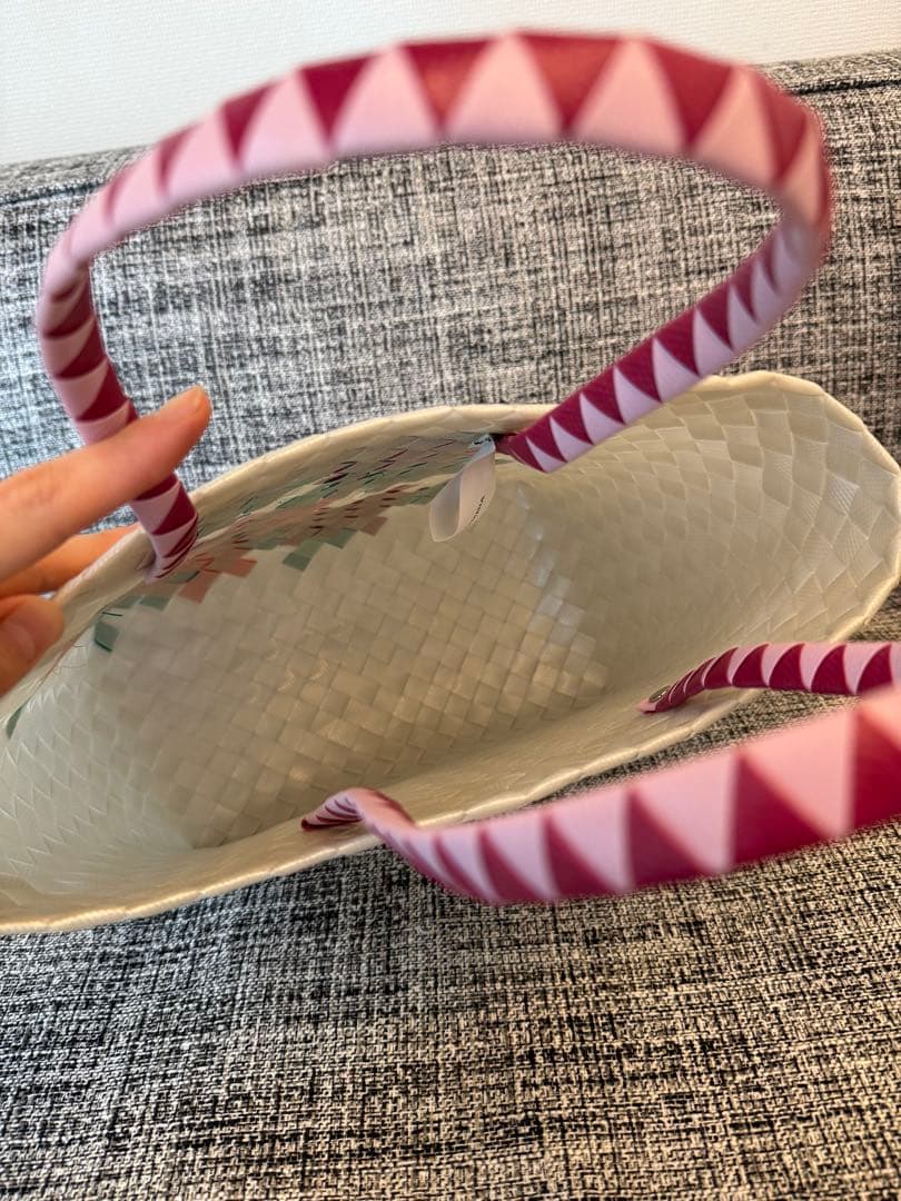 マルニ　マーケット　バスケット　ホワイトカゴバッグ